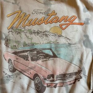 Ford Mustang Sweatshirt Women’s Small Tie Dye Red Convertible Graphic